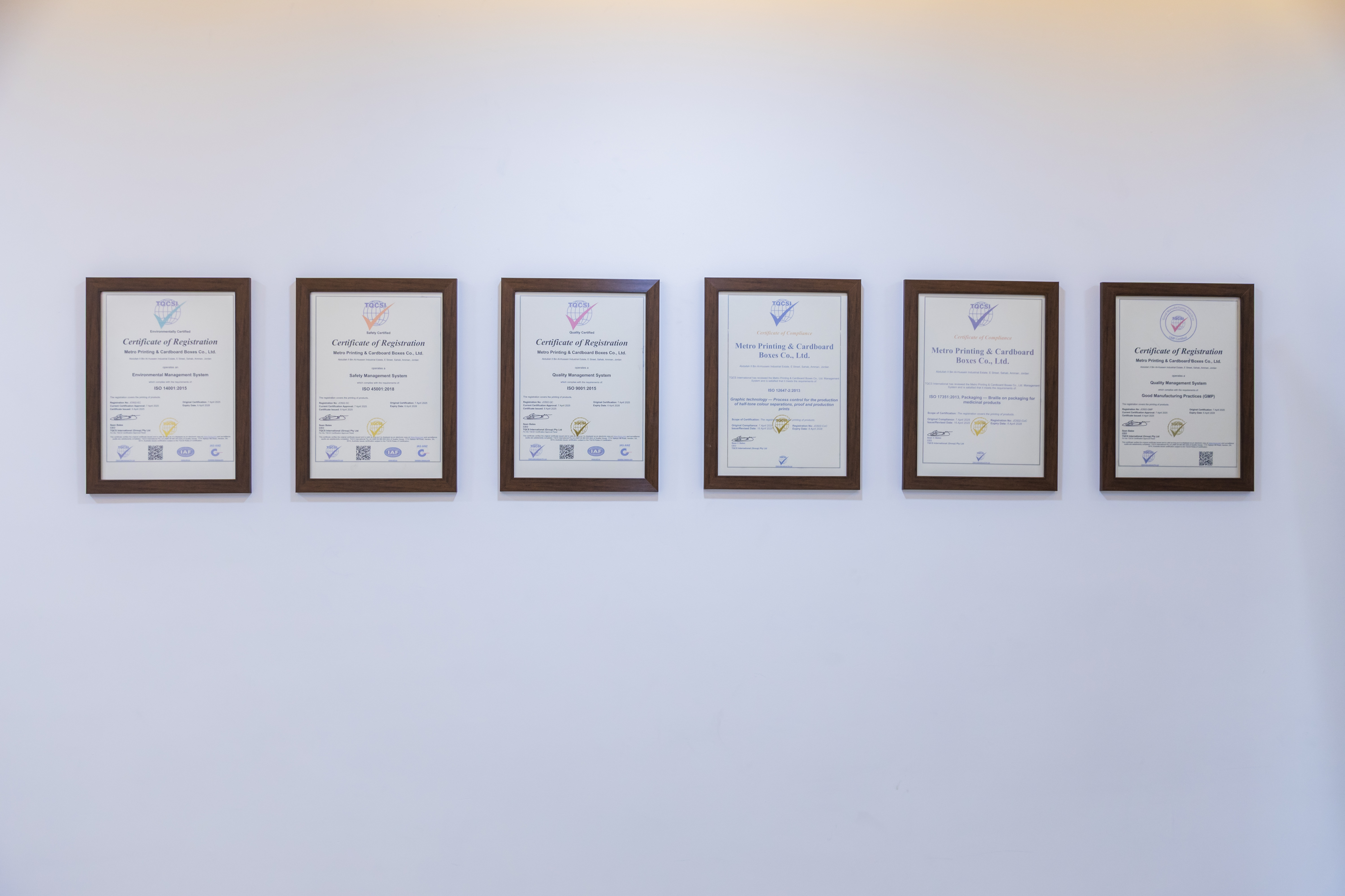 Metro certifications showcase